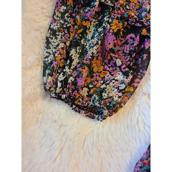 NWT Vince Camuto Size Large Womens Boho Three Tier Floral Mini Dress - Picture 5 of 7